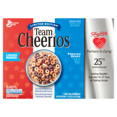 Team Cheerios Frosted Berry and Sweetened Whole Grain Oat Cereal Limited Edition, 10.9 oz, 2 count