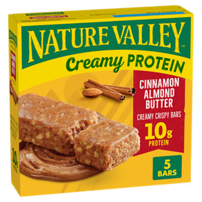Nature Valley Cinnamon Almond Butter Creamy Crispy Protein Bars, 1.49 oz, 5 count