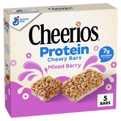 Cheerios Mixed Berry Protein Chewy Bars, 1.27 oz, 5 count