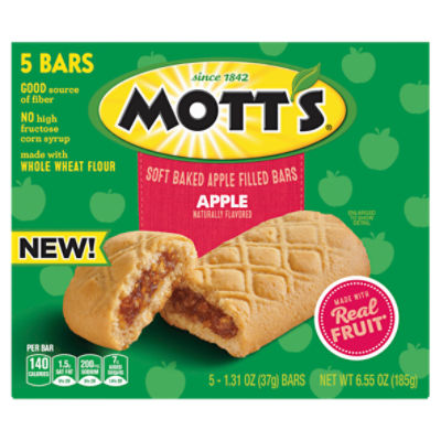 Mott's Apple Soft Baked Apple Filled Bars, 1.31 oz, 5 count