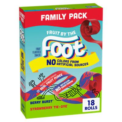 Fruit by the Foot Berry Burst Strawberry Tie-Dye Fruit Flavored Snacks, 0.75 oz, 18 count