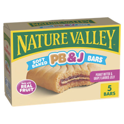 Nature Valley Peanut Butter & Grape Flavored Jelly Soft Baked Bars, 1.95 oz, 5 count