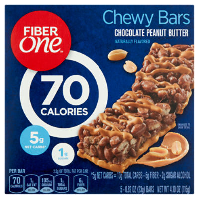 Fiber One Chocolate Peanut Butter Chewy Bars, 0.82 oz, 5 count