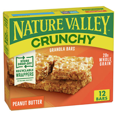 Nature Valley Crunchy Peanut Butter Granola Bars, 1.49 oz, 6 count, 8.94 oz, 8.94 Ounce