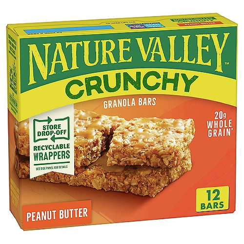 Nature Valley Crunchy Peanut Butter Granola Bars, 1.49 oz, 6 count, 8.94 oz