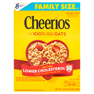 General Mills Cheerios Toasted Whole Grain Oat Cereal Family Size, 1 lb 2 oz