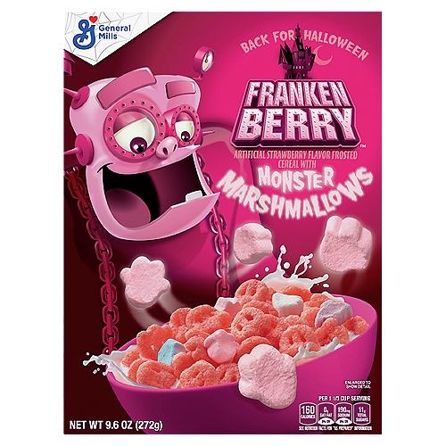 General Mills Franken Berry Strawberry Cereal with Monster Marshmallows, 9.6 oz