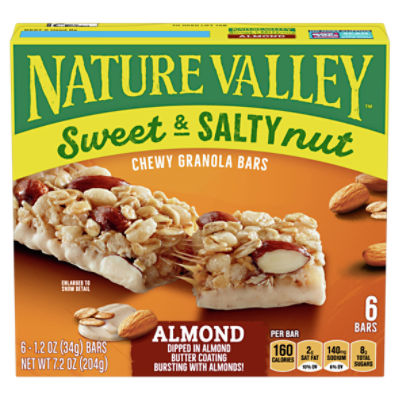 Nature Valley Sweet & Salt Nut Almond Chewy Granola Bars, 1.2 oz, 6 count