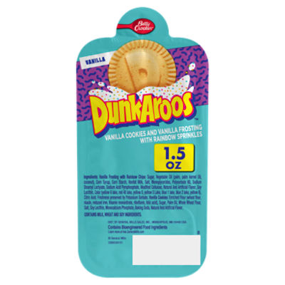 Betty Crocker DunkAroos Vanilla Cookies and Vanilla Frosting with Rainbow Sprinkles, 1.5 oz, 1.5 Ounce
