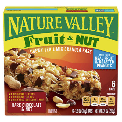 Nature Valley Fruit & Nut Dark Chocolate Chewy Trail Mix Granola Bars ...