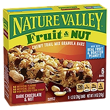 Nature Valley Fruit & Nut Dark Chocolate Chewy Trail Mix, Granola Bars, 7.4 Ounce