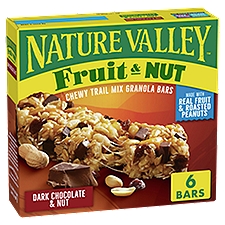 Nature Valley Fruit & Nut Dark Chocolate Chewy Trail Mix Granola Bars, 1.2, 6 count