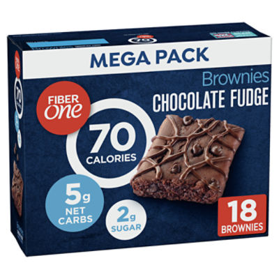 FIBER one Chocolate Fudge Brownies Mega Pack, 0.89 oz, 18 count