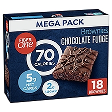 FIBER one Chocolate Fudge Brownies Mega Pack, 0.89 oz, 18 count