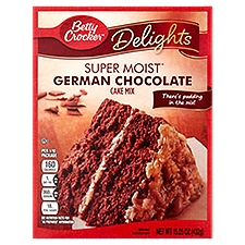 Betty Crocker Delights Super Moist German Chocolate, Cake Mix, 15.25 Ounce