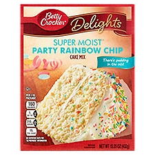 Betty Crocker Super Moist Cake Mix, Party Rainbow Chip, 15.25 Ounce