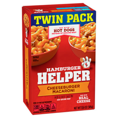 Hamburger Helper Cheeseburger Macaroni Pasta Twin Pack, 13.6 oz