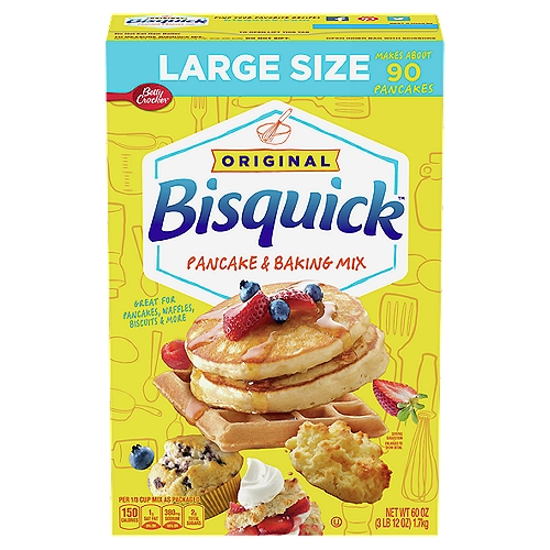 Betty Crocker Bisquick Original Pancake & Baking Mix Large Size, 60 oz