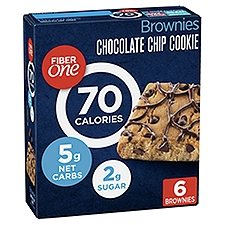 Fiber One Chocolate Chip Cookie Brownies, 0.89 oz, 6 count, 5.34 Ounce