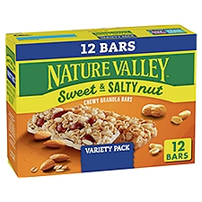 Nature Valley Sweet & Salty Nut Peanut and Almond Granola Bars Value Variety Pack, 1.2 oz, 12 count