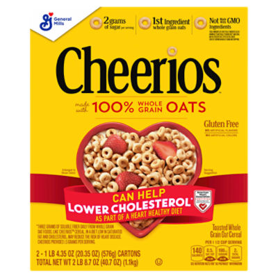 General Mills Cheerios Toasted Whole Grain Oat Cereal, 1 lb 4.35 oz, 2 count