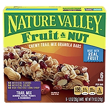 Nature Valley Fruit & Nut Chewy Trail Mix Granola Bars, 1.2 oz, 6 count