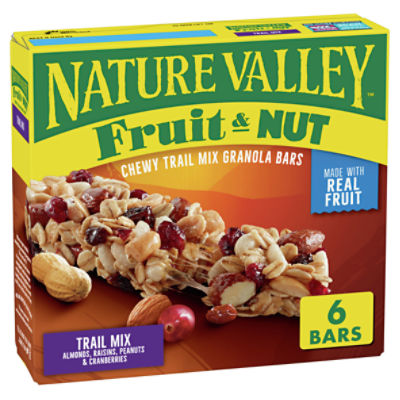 Nature Valley Fruit & Nut Chewy Trail Mix Granola Bars, 1.2 oz, 6 count, 7.4 Ounce
