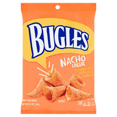 Bugles Nacho Cheese Crispy Corn Snacks, 3.7 oz
