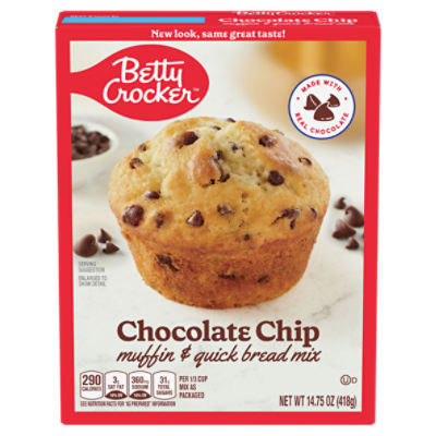 Betty Crocker Chocolate Chip Muffin & Quick Bread Mix, 14.75 oz