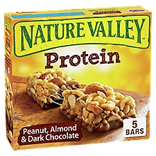 Nature Valley Protein Peanut, Almond & Dark Chocolate Chewy Bars, 1.42 oz, 5 count, 7.1 Ounce