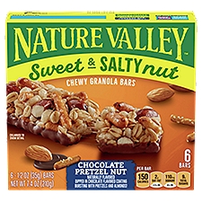 Nature Valley Sweet & Salty Nut Chocolate Pretzel Nut, Granola Bars, 7.4 Ounce