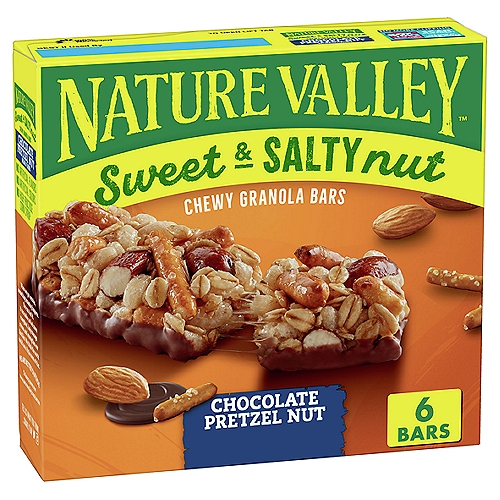 Nature Valley Sweet & Salty Nut Chocolate Pretzel Nut Chewy Granola Bars, 1.2 oz, 6 count