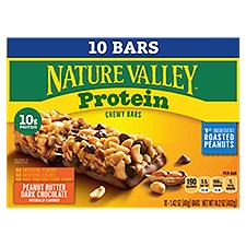 Nature Valley Protein Peanut Butter Dark Chocolate Chewy Bars, 1.42 oz, 10 count
