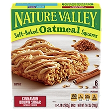 NATURE VALLEY Cinnamon Brown Sugar Soft-Baked Oatmeal Squares, 1.24 oz, 6 count