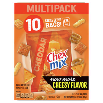 Chex Mix Cheddar Snack Mix 10 Count, 17.5 Ounce