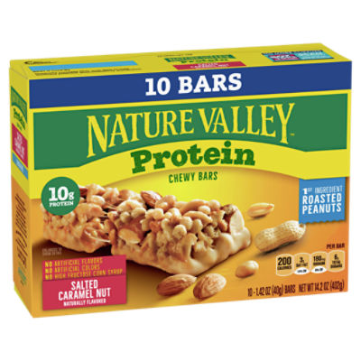 Nature Valley Salted Caramel Nut Protein Chewy Bars Value Pack, 1.42 oz, 10 count