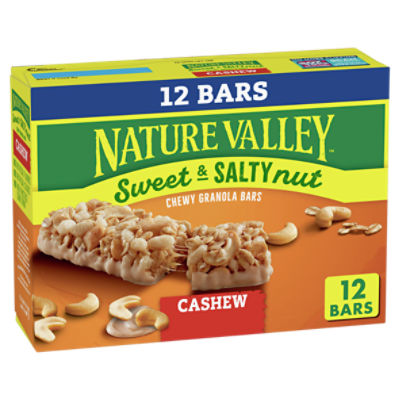 Nature Valley Sweet & Salt Nut Cashew Chewy Granola Bars, 1.2 oz, 12 count