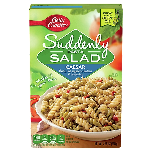 Betty Crocker Suddenly Pasta Salad Caesar Pasta Salad Mix, 7.25 oz
Pasta, Red Peppers, Croutons & Seasoning
