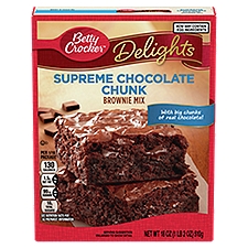 Betty Crocker Delights Supreme Chocolate Chunk, Brownie Mix, 18 Ounce