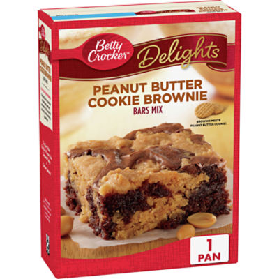 Betty Crocker Delights Peanut Butter Cookie Brownie Bars Mix, 17.2 oz, 17.2 Ounce
