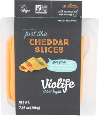 Violife Just Like Cheddar Slices Dairy-Free Vegan 7.05 oz