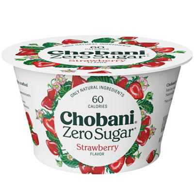 Chobani Zero Sugar Nonfat Strawberry Greek Yogurt 5.3 oz, 5.3 Ounce