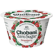 Chobani Zero Sugar Nonfat Strawberry Greek Yogurt 5.3 oz