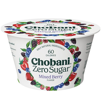 Chobani Zero Sugar Mixed Berry Nonfat Greek Yogurt - 5.3oz, 5.3 Ounce