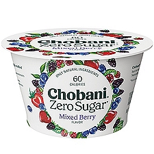 Chobani Zero Sugar Mixed Berry Flavor Yogurt, 5.3 oz, 5.3 Ounce