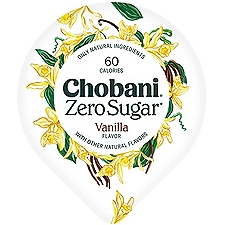 Chobani Yogurt, Zero Sugar, Vanilla Flavor, 5.3 Ounce