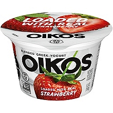 Oikos Blended Greek with Real Strawberry Nonfat Yogurt, 5.3 oz