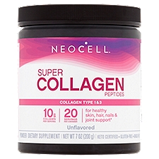 NeoCell Super Collagen Peptides, Grass Fed, Keto Certified, Unflavored Powder, 7 OZ