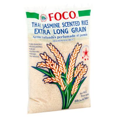Foco Extra Long Grain Thai Jasmine Scented Rice, 10 lbs