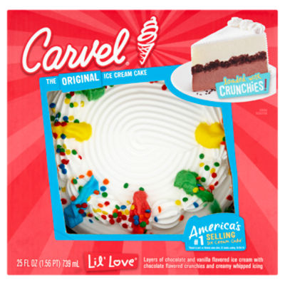 Carvel Lil' Love Ice Cream Cake, Chocolate and Vanilla Ice Cream and  Crunchies,25floz, Frozen